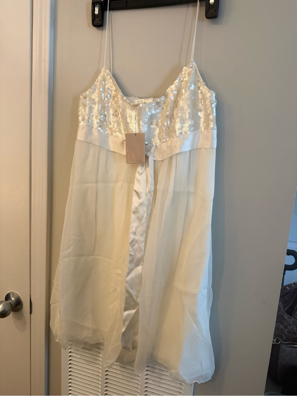 Mignon Ivory Sequin Bodice Chiffon Chemise